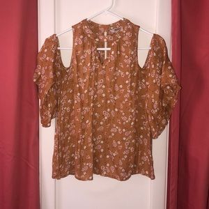 burnt orange blouse